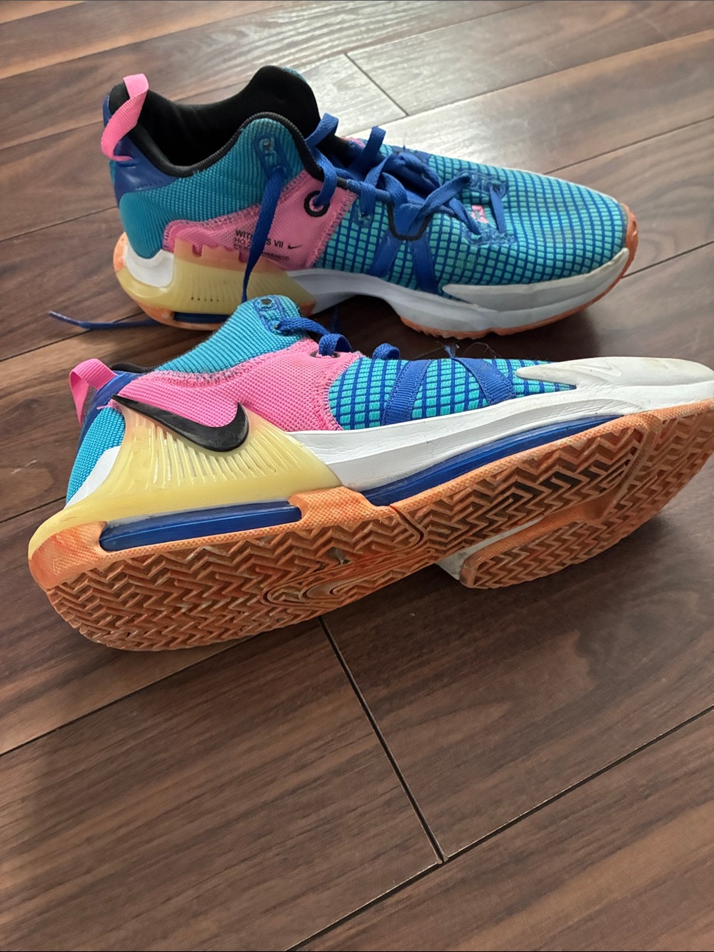 Nike Men's Multi-Color Performance Sneakers - Blue, Pink, Orange, Yellow